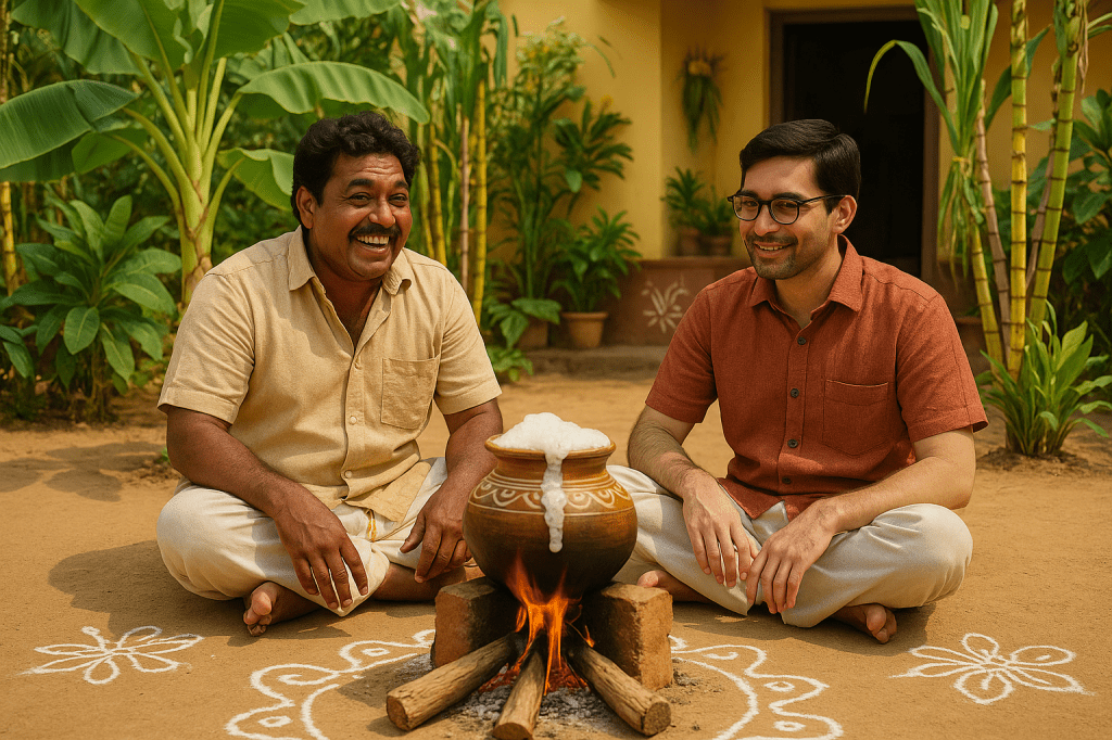 During Pongal festival, the way rice boils is interpreted as an omen for the coming&nbsp;year