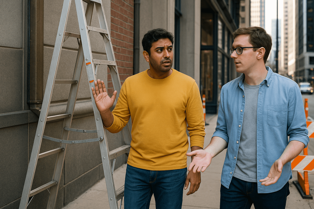 Walking under a ladder brings bad&nbsp;luck