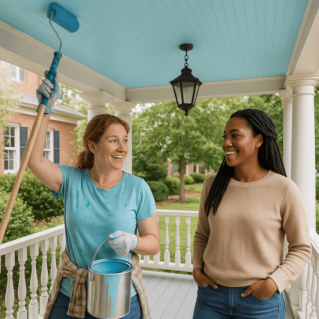 Painting porch ceilings “haint blue” keeps away evil spirits (especially in the southern&nbsp;US)