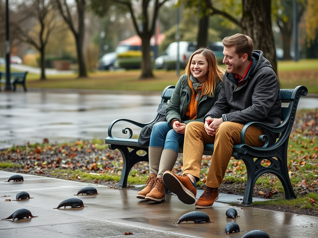 Stepping on black slugs will cause it to&nbsp;rain