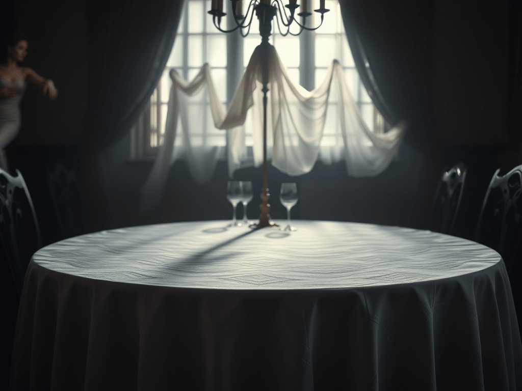 Leaving a white tablecloth on the table overnight foretells a coffin will soon be&nbsp;needed