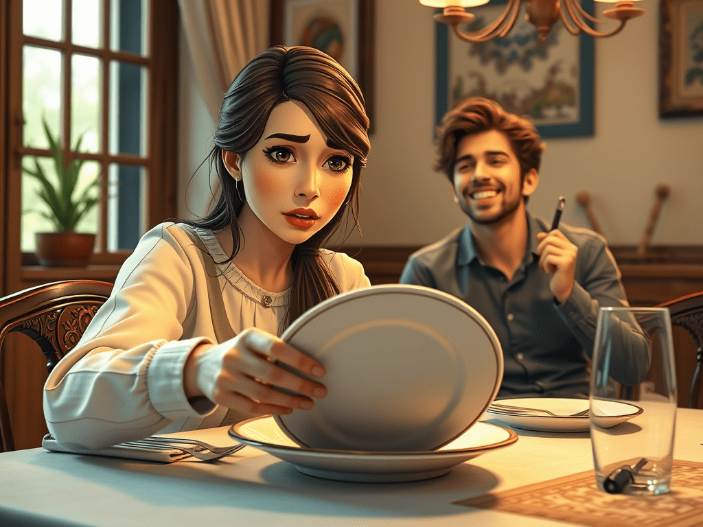 If someone leaves the house while others are eating, turn your plate for their&nbsp;safety