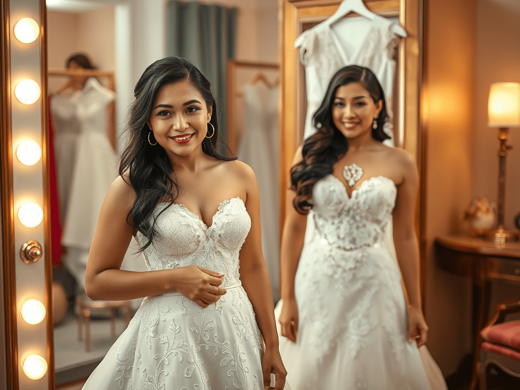 Never try on a wedding dress before the wedding, or the marriage will be&nbsp;canceled